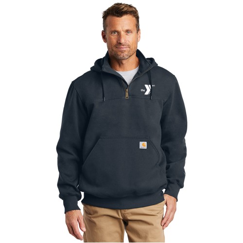 Men's Carhartt ® Rain Defender ® Paxton Heavyweight Hooded Zip Mock Sweatshirt - Embroidered Y Logo