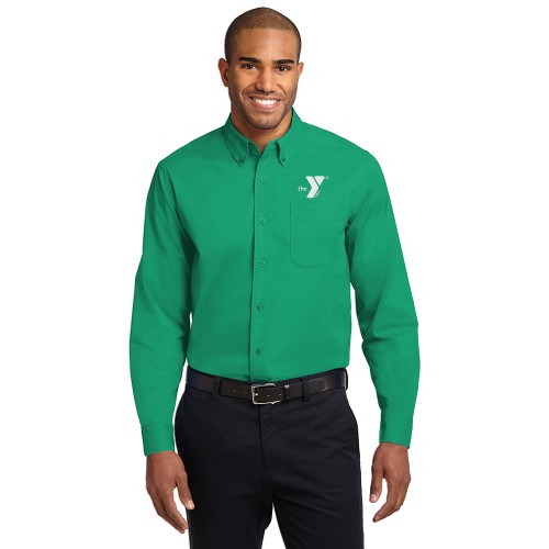 Mens Long Sleeve Easy Care Shirt - Embroidered