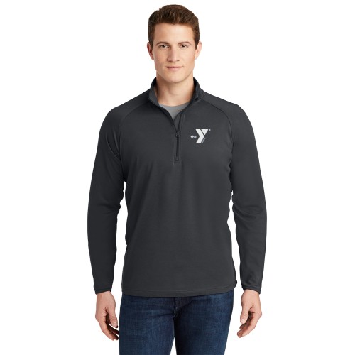 Mens Tall Size Sport-Wick® Stretch 1/2-Zip Pullover - Embroidered