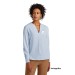 Women's Brooks Brothers® Open-Neck Satin Blouse- Embroidered Y Logo