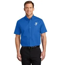 Mens Short Sleeve Easy Care Shirt - Embroidered